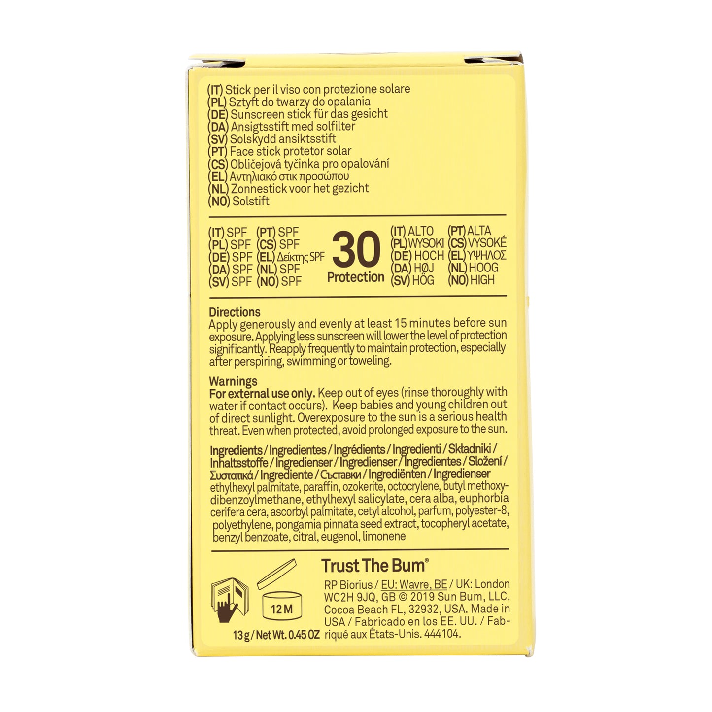 Sun Bum Sonnencreme Face Stick SPF 30 13g