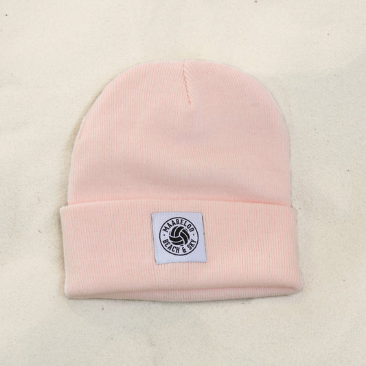Cosy Beach Beanie – Pastel Pink