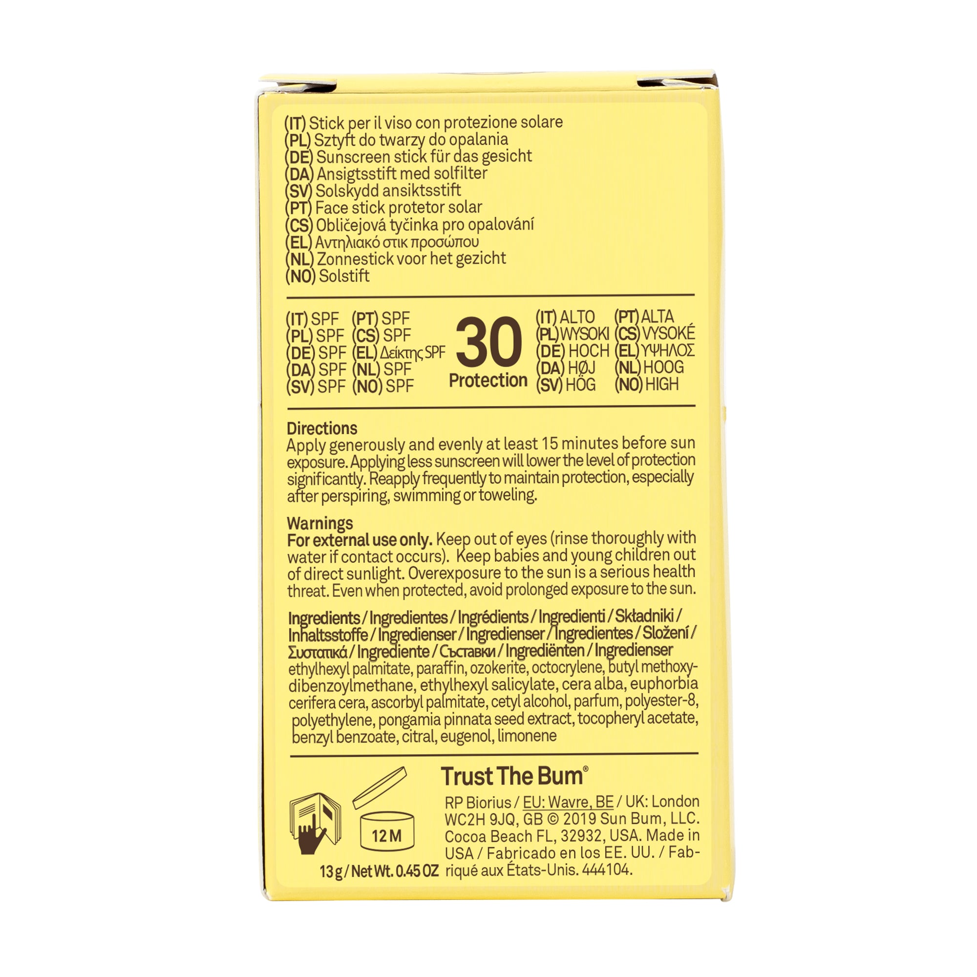 Sun Bum Sonnencreme Face Stick SPF 30 13g