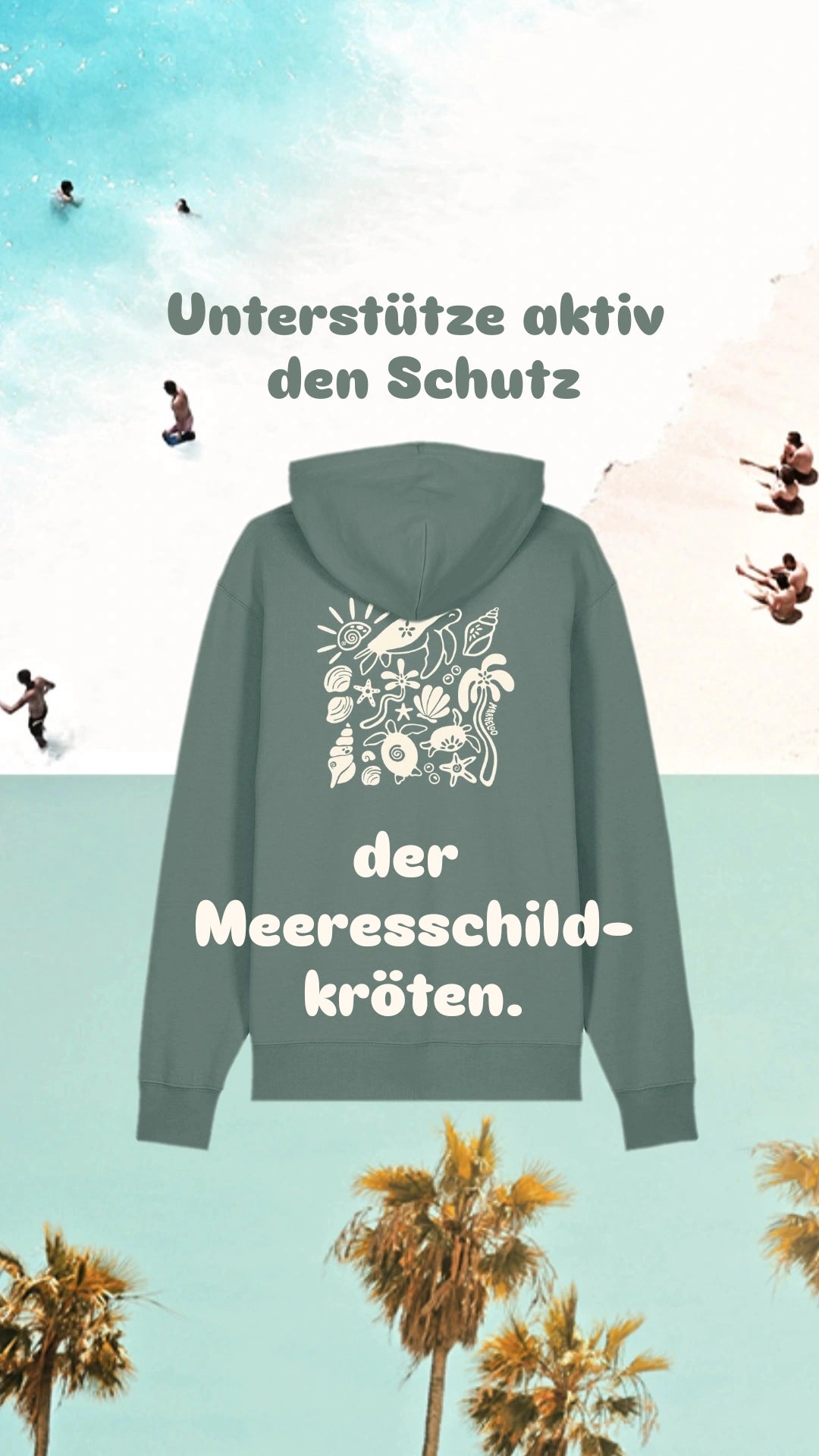 Turtle Love Hoodie - Deep Green