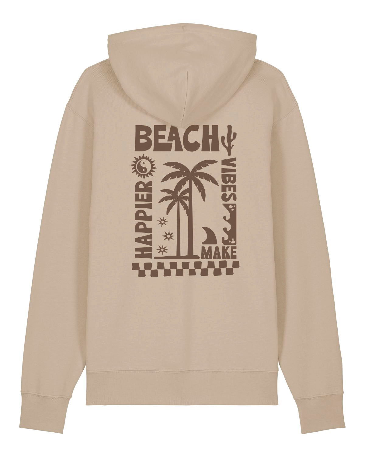 Beachvolleyball Bekleidung Streetwear Sportswear Oberteil Hoodie sand mit Markenlabel
Pack Shot Großer Rückenprint Palme JingJang Sonne Beach Vibes