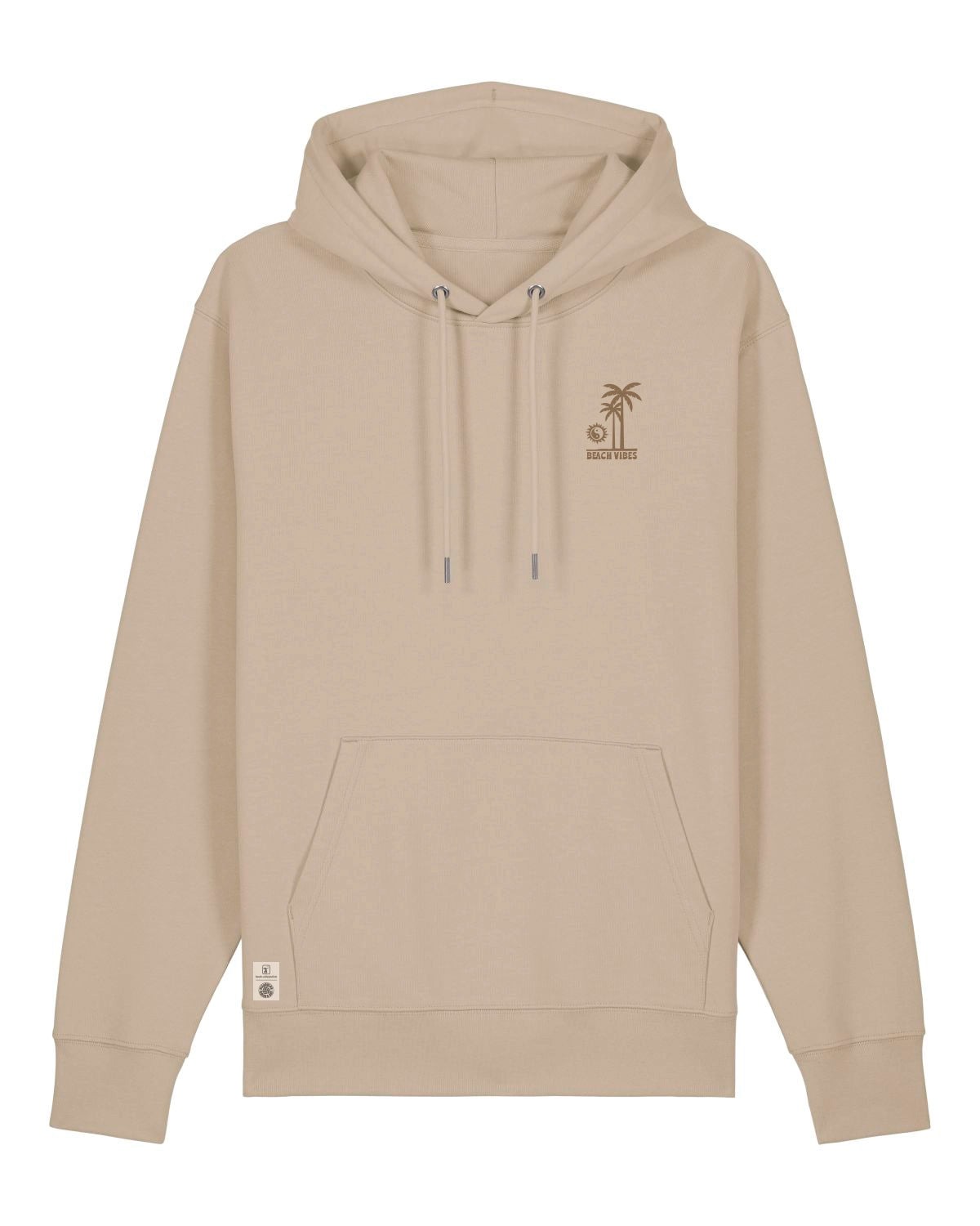 Beachvolleyball Bekleidung Streetwear Sportswear Oberteil Hoodie sand mit Markenlabel
Pack Shot Kleiner Brustprint Palme JingJang Sonne Beach Vibes beachvolleyball.de 