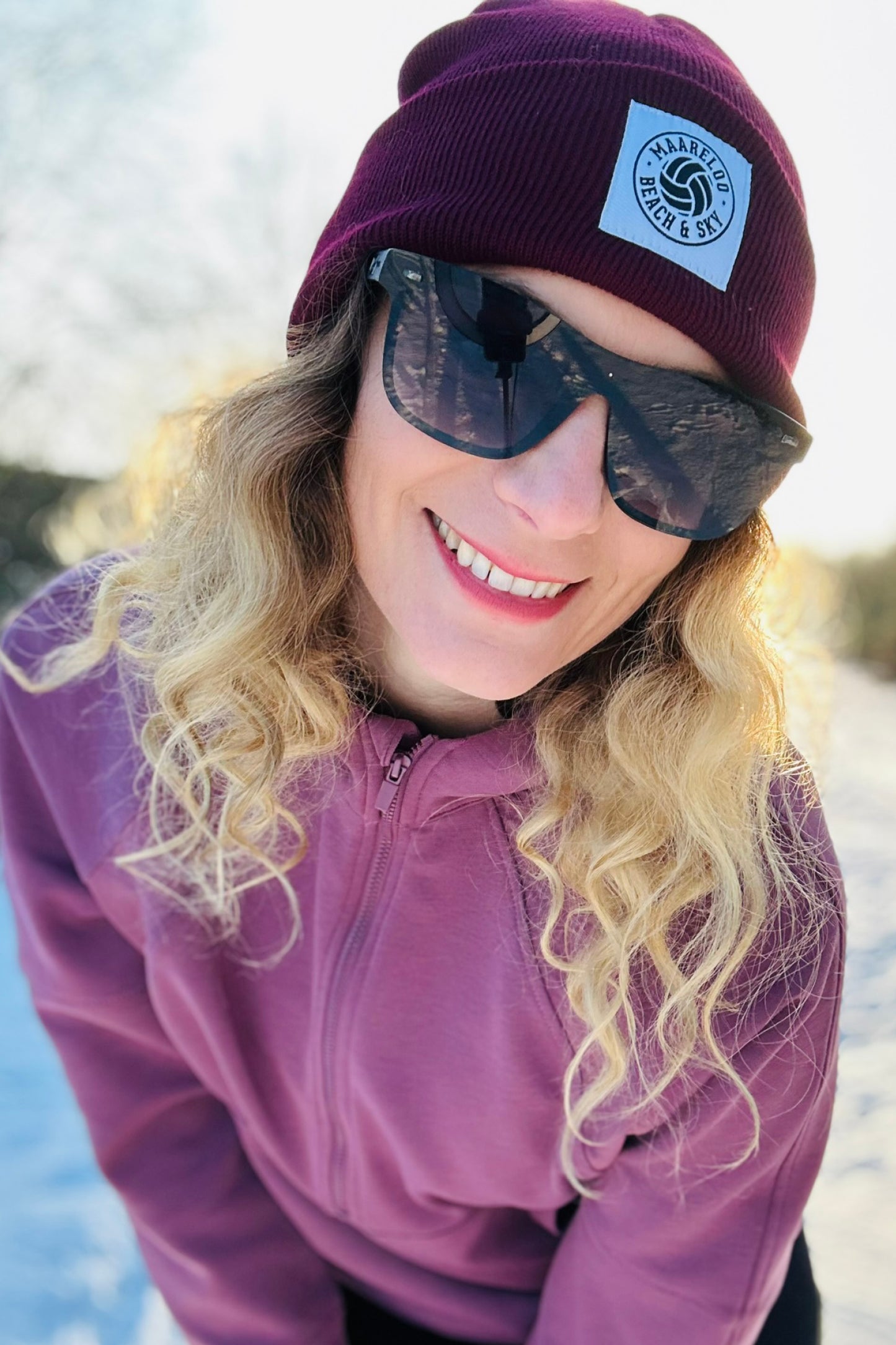 Cosy Beach Beanie – Burgund