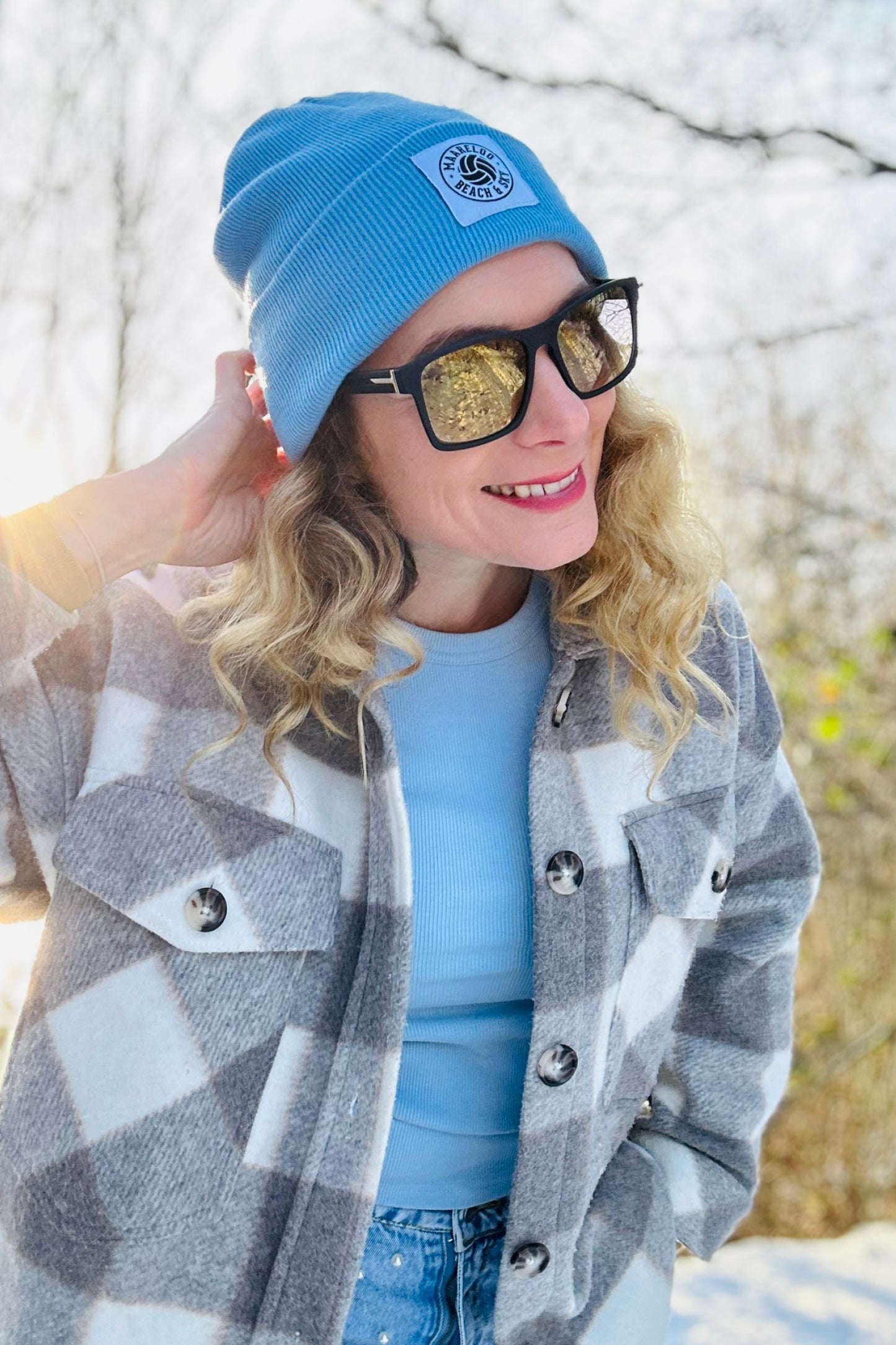 Cosy Beach Beanie – Sky