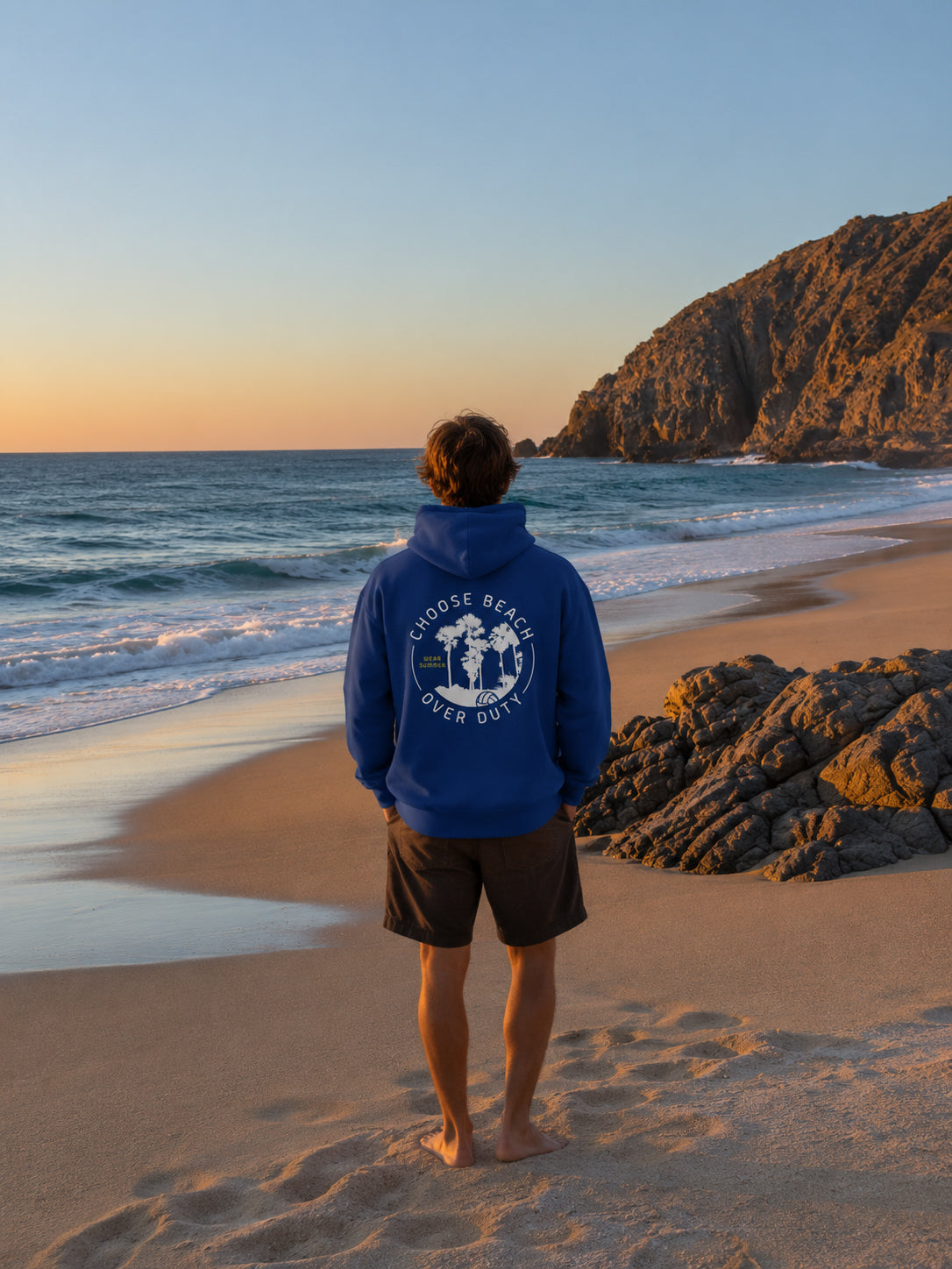 CHOOSE BEACH Hoodie - Mikasa Blue