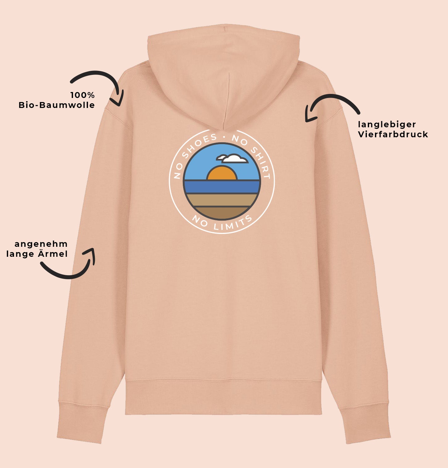 NO LIMITS Hoodie - Peach